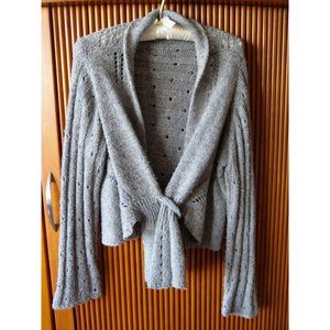 J. Jill Gray Sweater w/Front Tie Closures.